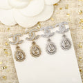 Chanel Double C Diamonds Teardrop Earrings